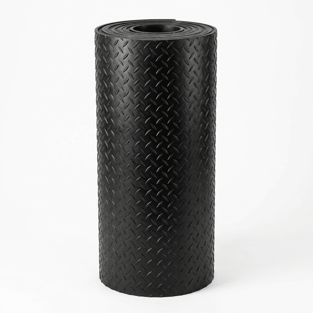 Rubber Garage Flooring – 1.5m Wide Heavy-Duty Roll | Checker, 5-Bar, Coin & Smooth, 3mm & 5mm, Cut to Length, Non-Slip Rubber Matting - Rackerman