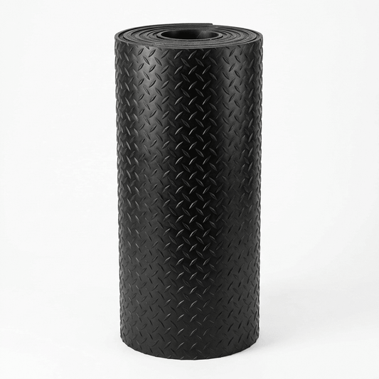 Rubber Garage Flooring – 1.5m Wide Heavy-Duty Roll | Checker, 5-Bar, Coin & Smooth, 3mm & 5mm, Cut to Length, Non-Slip Rubber Matting - Rackerman