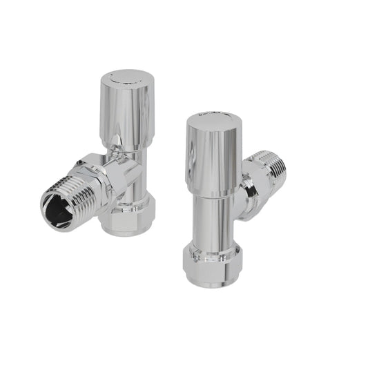 Angled Radiator Valves UK | Chrome Black Anthracite Manual & Thermostatic Pairs