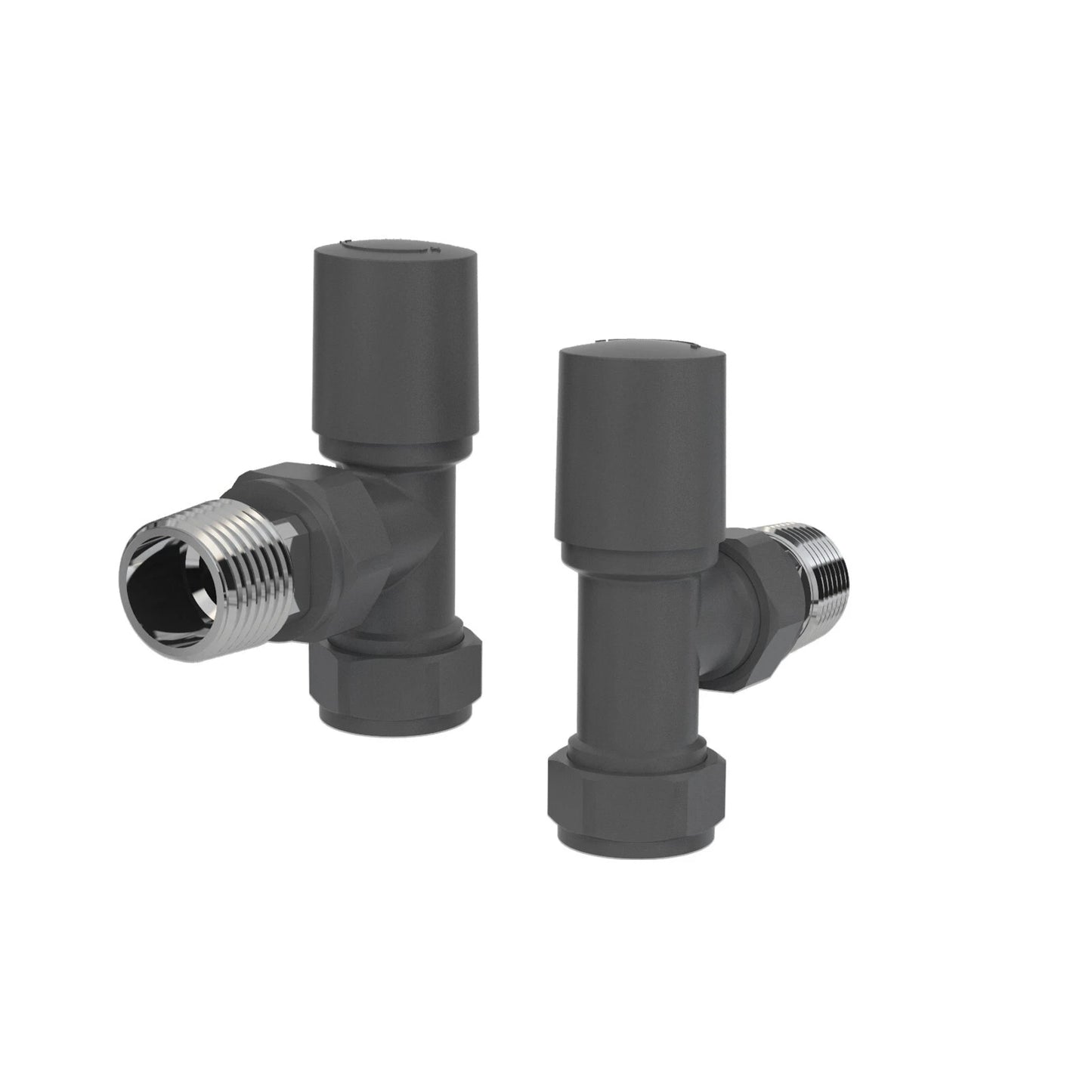 Angled Radiator Valves UK | Chrome Black Anthracite Manual & Thermostatic Pairs