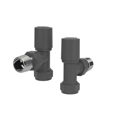 Angled Radiator Valves UK | Chrome Black Anthracite Manual & Thermostatic Pairs
