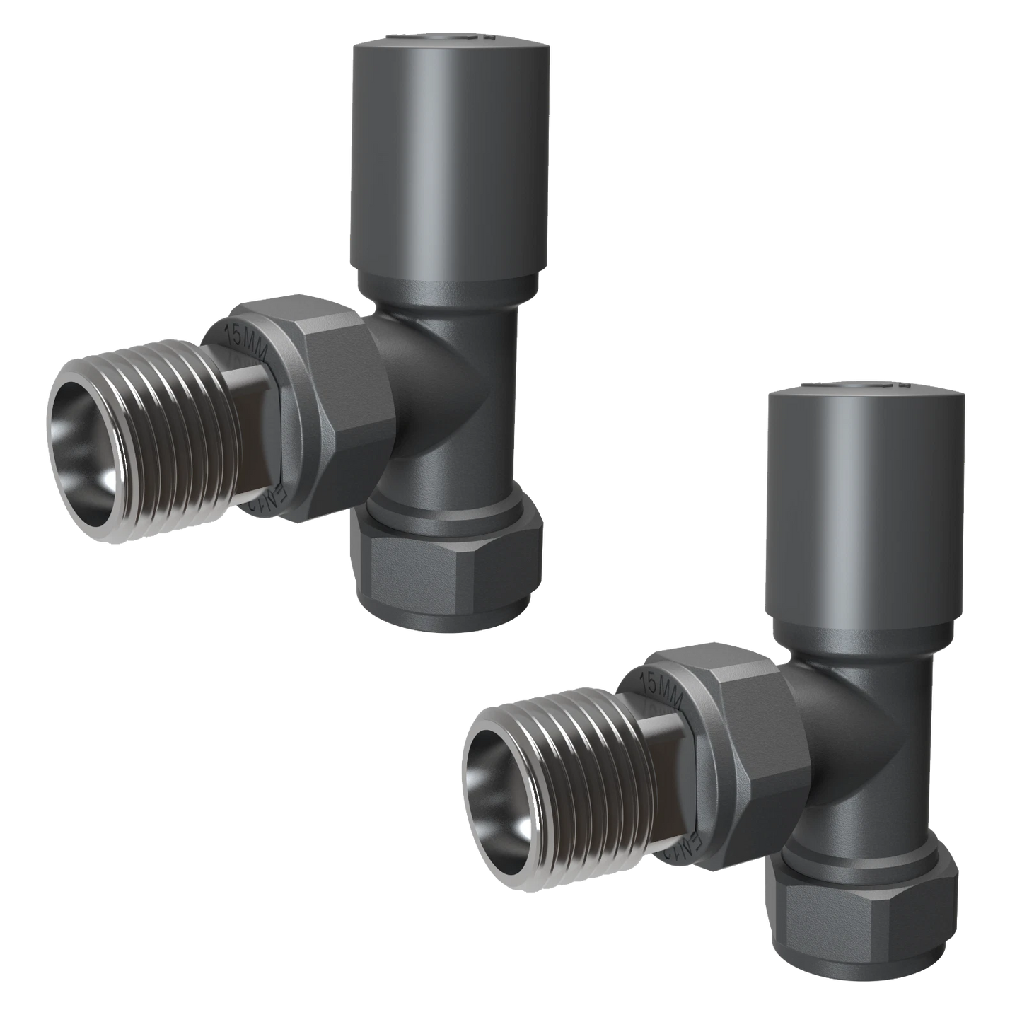 Angled Radiator Valves UK | Chrome Black Anthracite Manual & Thermostatic Pairs