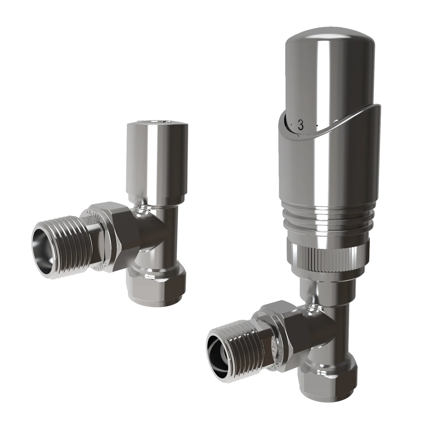 Angled Radiator Valves UK | Chrome Black Anthracite Manual & Thermostatic Pairs