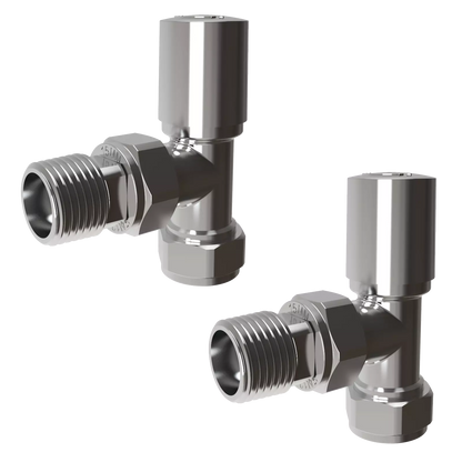 Angled Radiator Valves UK | Chrome Black Anthracite Manual & Thermostatic Pairs