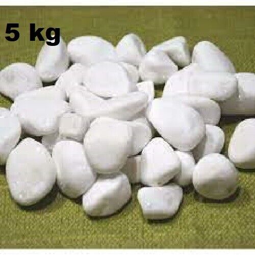 FOR HOME AND GARDEN - DECORATIVE MARBLE EXTRA WHITE STONES/PEBBLES 20-70MM