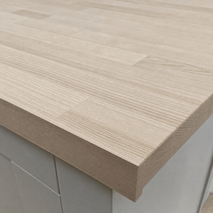 Solid Ash Kitchen Worktop 28mm – Pale Real Hardwood Ash Worktop, Cut to Size, Breakfast Bar, Kitchen Island & Upstand - Rackerman