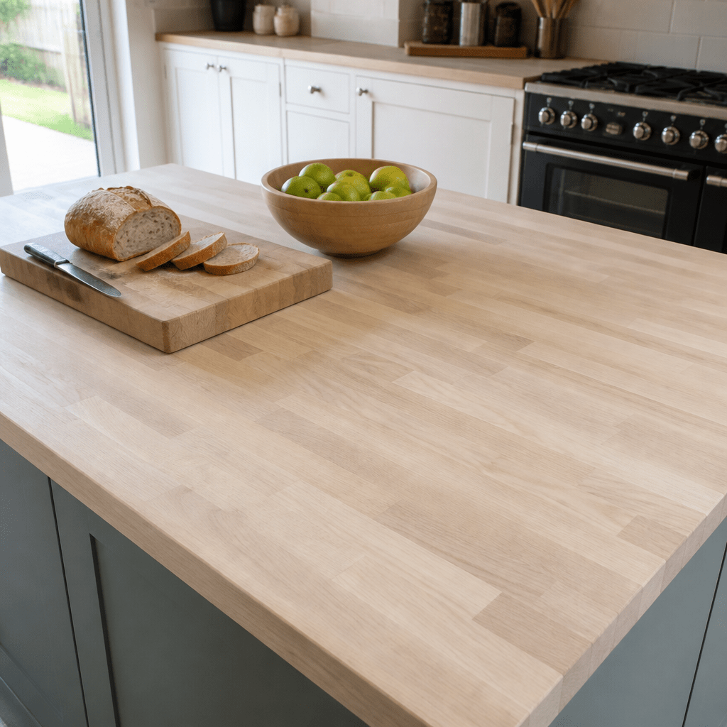Solid Beech Kitchen Worktop 28mm – Real Solid Wood Beech Worktop, Cut to Size, Breakfast Bar, Kitchen Island & Upstand - Rackerman