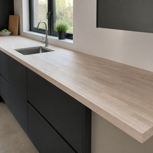 Solid Beech Kitchen Worktop 38mm – Real Solid Wood Beech Worktop, Cut to Size, Breakfast Bar, Kitchen Island & Upstand - Rackerman