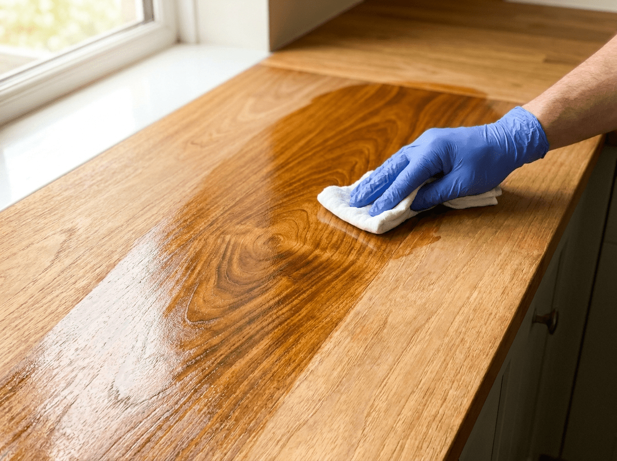 Solid Iroko Kitchen Worktop 38mm – Durable Golden Hardwood, Cut to Size - Rackerman