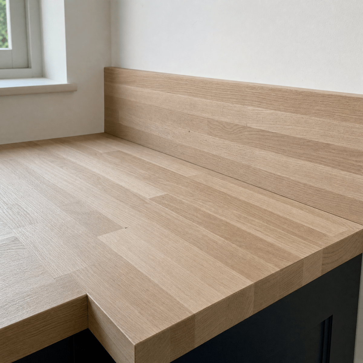 Solid Oak Kitchen Worktop 28mm – Real Solid Wood Oak Worktop, Cut to Size, Breakfast Bar, Kitchen Island, Shelf & Upstand - Rackerman