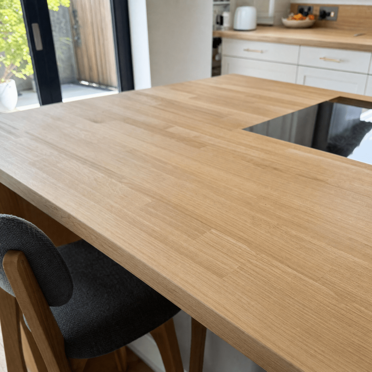 Solid Oak Kitchen Worktop 28mm – Real Solid Wood Oak Worktop, Cut to Size, Breakfast Bar, Kitchen Island, Shelf & Upstand - Rackerman