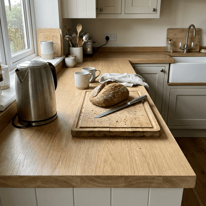 Solid Oak Kitchen Worktop 38mm – Real Hardwood, 1m to 4m - Rackerman