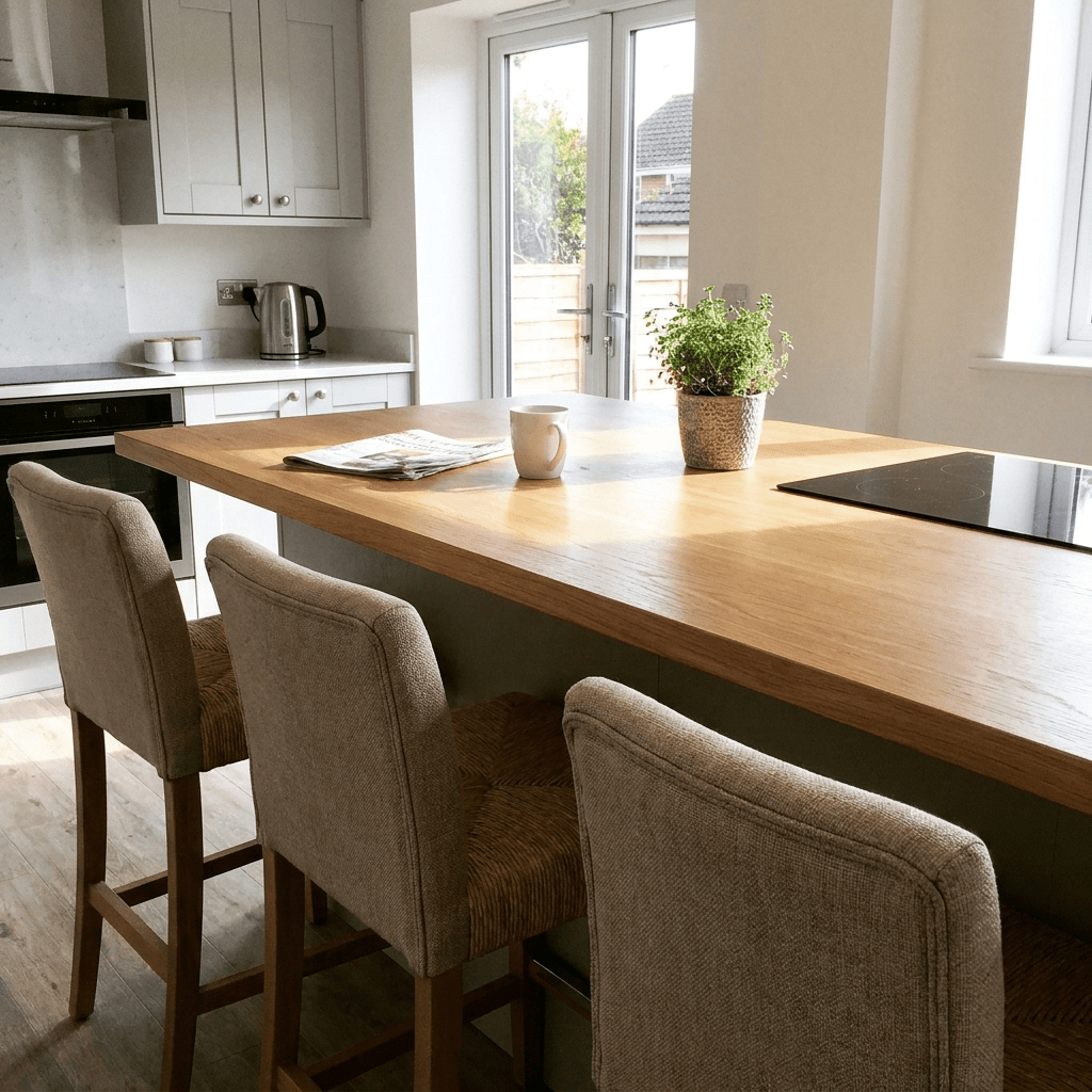 Solid Oak Kitchen Worktop 38mm – Real Hardwood, 1m to 4m - Rackerman