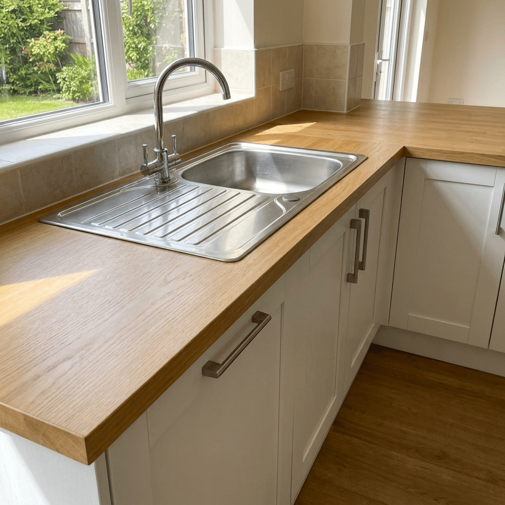 Solid Oak Kitchen Worktop 38mm – Real Hardwood, 1m to 4m - Rackerman