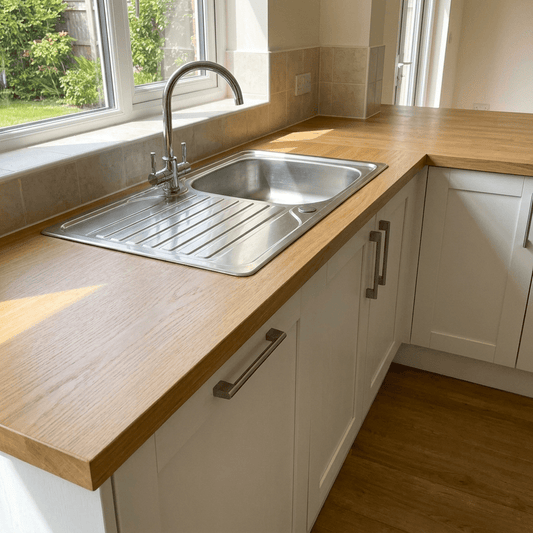 Solid Oak Kitchen Worktop 38mm – Real Hardwood, 1m to 4m - Rackerman