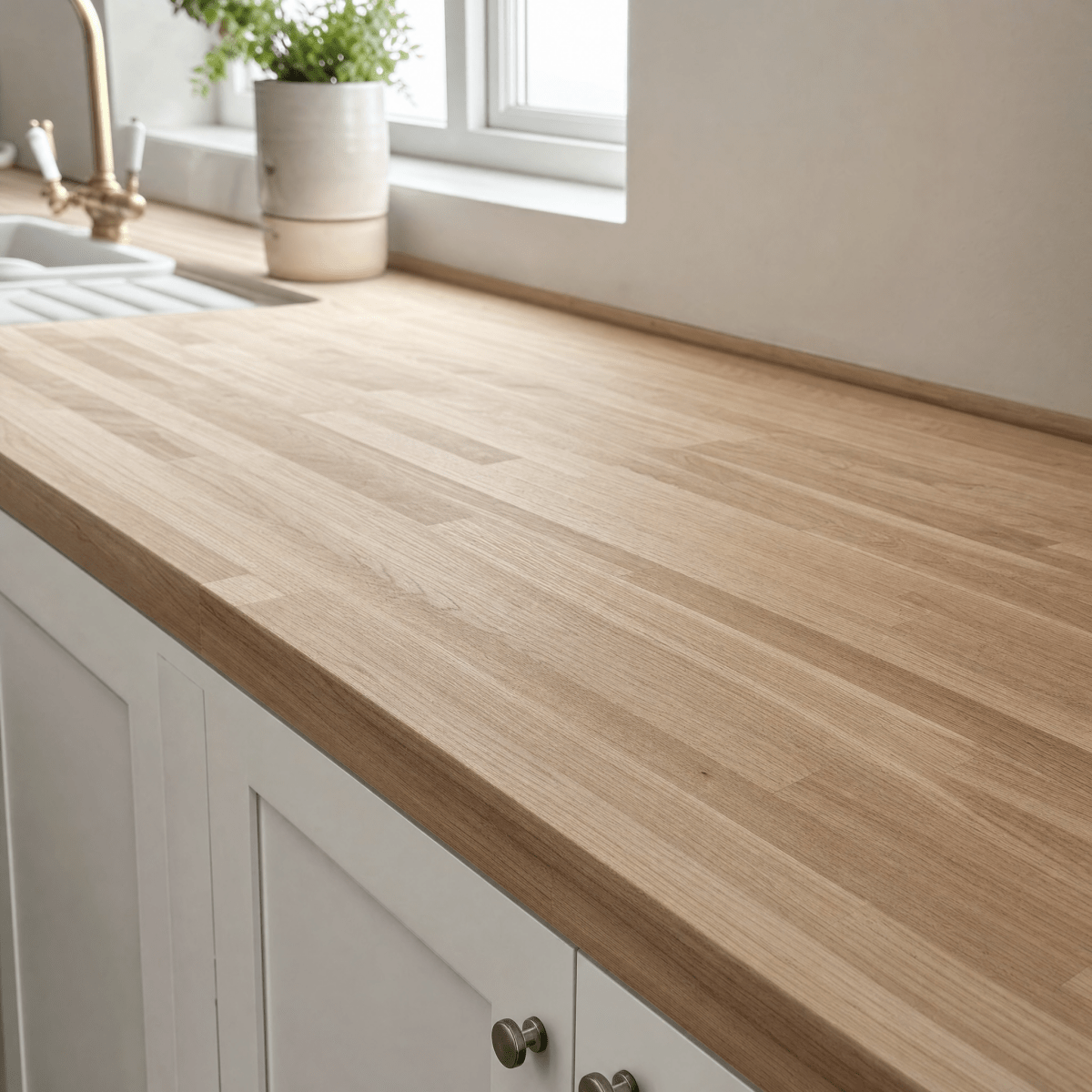 Solid Oak Kitchen Worktop 38mm – Real Solid Wood Oak Worktop, Cut to Size 1m to 4m, Breakfast Bar, Kitchen Island & Upstand - Rackerman