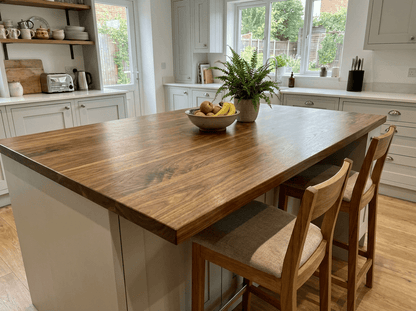 Solid Walnut Kitchen Worktop 38mm – Real Dark Hardwood, Cut to Size - Rackerman
