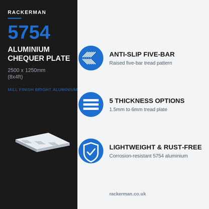 5754 aluminium chequer plate 8x4 specifications - five-bar tread, 1.5-6mm, lightweight corrosion resistant