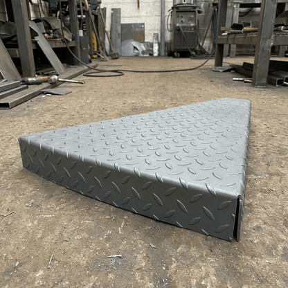 Spiral Durbar Stair Treads – Tapered Pattern 1 Anti-Slip Checker Plate - Rackerman