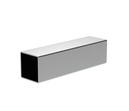 304 stainless steel box section cut end showing hollow profile