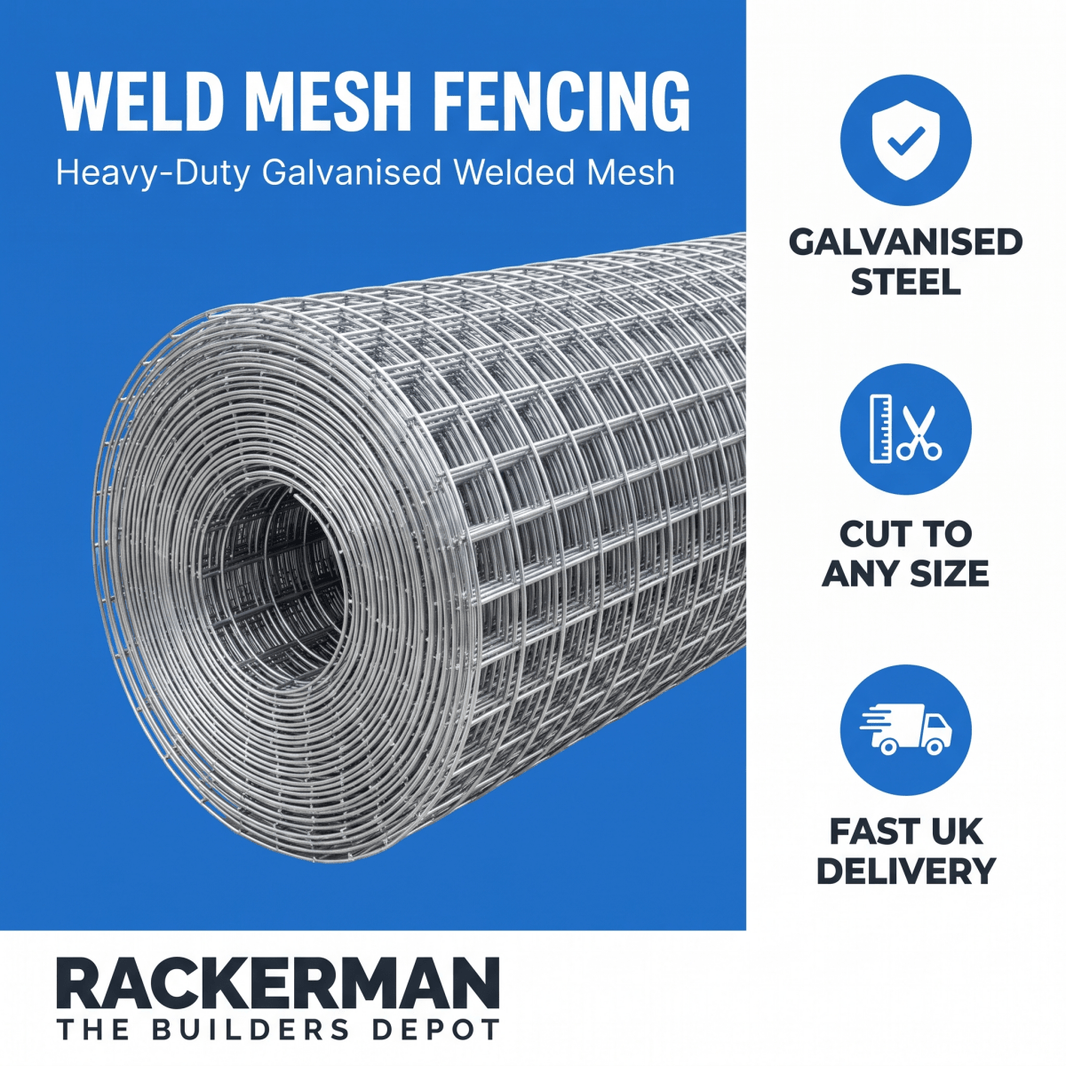 Weld Mesh Fencing — Heavy-Duty Galvanised Welded Mesh - Rackerman