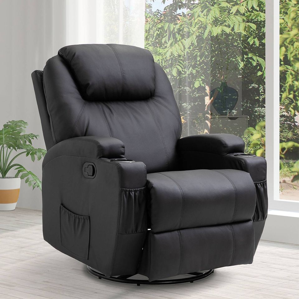 New 8-Point Massage Recliner Chair Sofa Rocking Swivel with RC,
