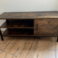Industrial TV Stand Vintage Retro Cabinet Small Media Unit Rustic Metal Shelf