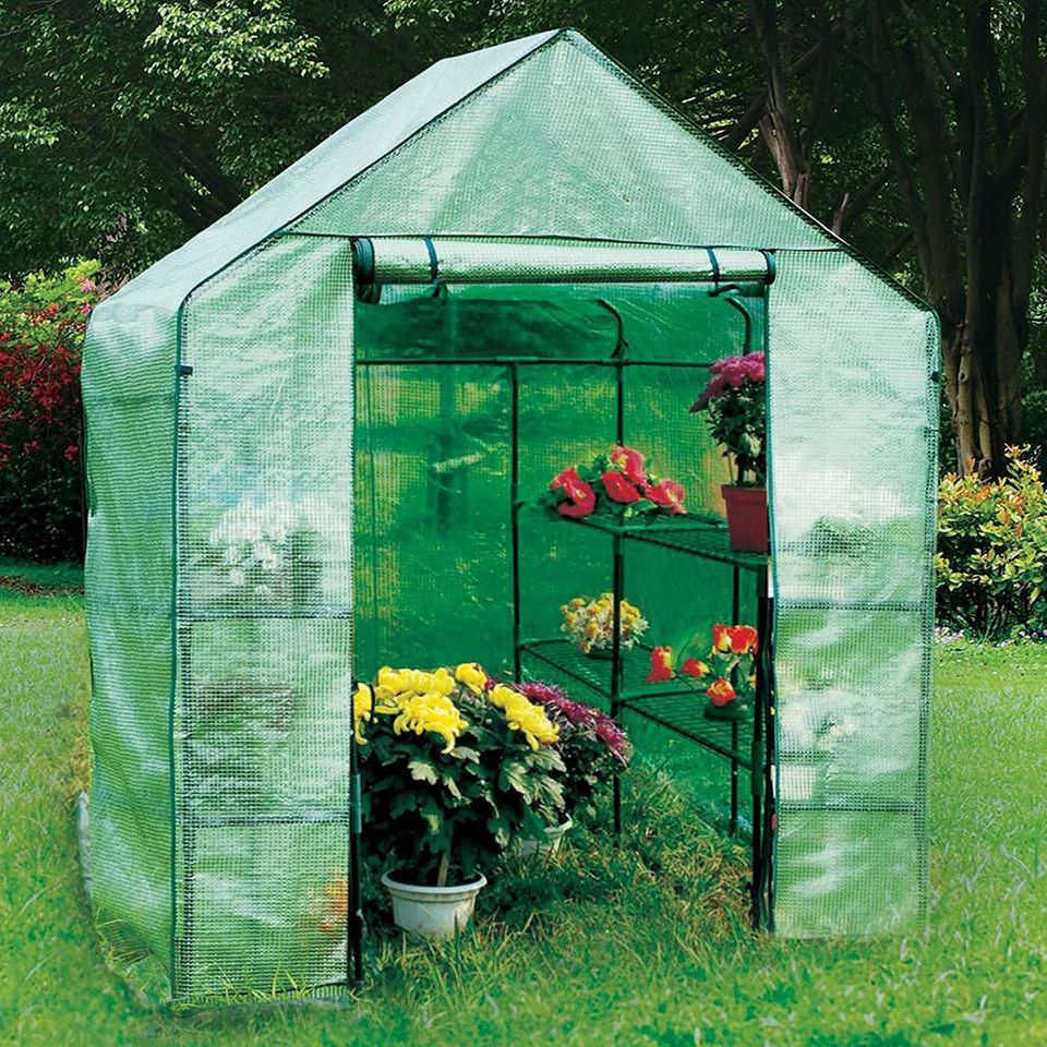 Waterproof 3-Tier Portable Walk-In Greenhouse with 8 Shelves