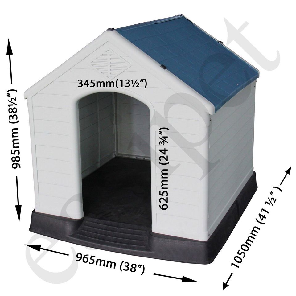 New Plastic Dog Kennel Pet House XL Weatherproof Outdoor Durable Animal Shelter