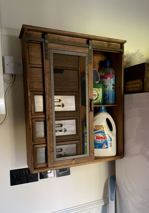 Retro bathroom outlet wall cabinet