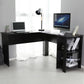 Black L-shaped Computer Desk Corner PC Table Workstation