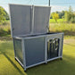 XL DOG KENNEL PLASTIC AND WOOD INSULATED TWIN PANEL DOG SHELTER PUPPY HOUSE(mc)