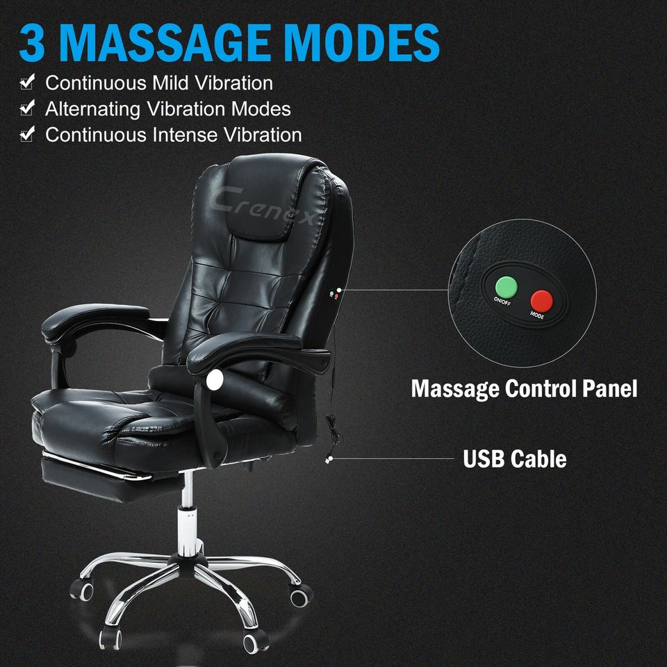 Luxury Massage Computer Office Desk Gaming Chair Swivel Recliner
