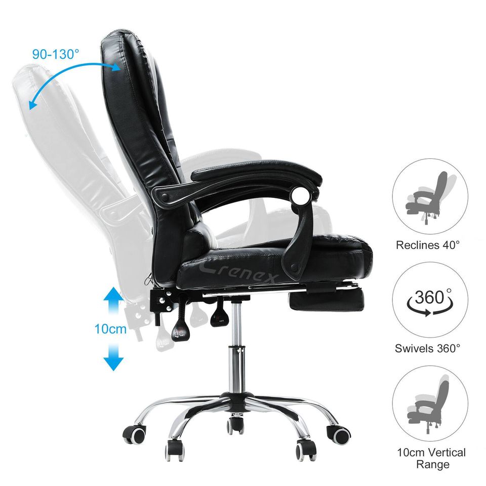 Luxury massage computer chair office gaming swivel cheap recliner leather executive