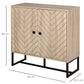 Embossed Arrow Storage Cabinet w/ Adjustable Shelf Metal Frame Handles