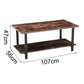 New Retro 2 Tier Rectangle Rustic Wood Coffee Table(m)