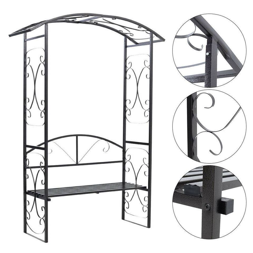 Garden Arch with Iron Seat