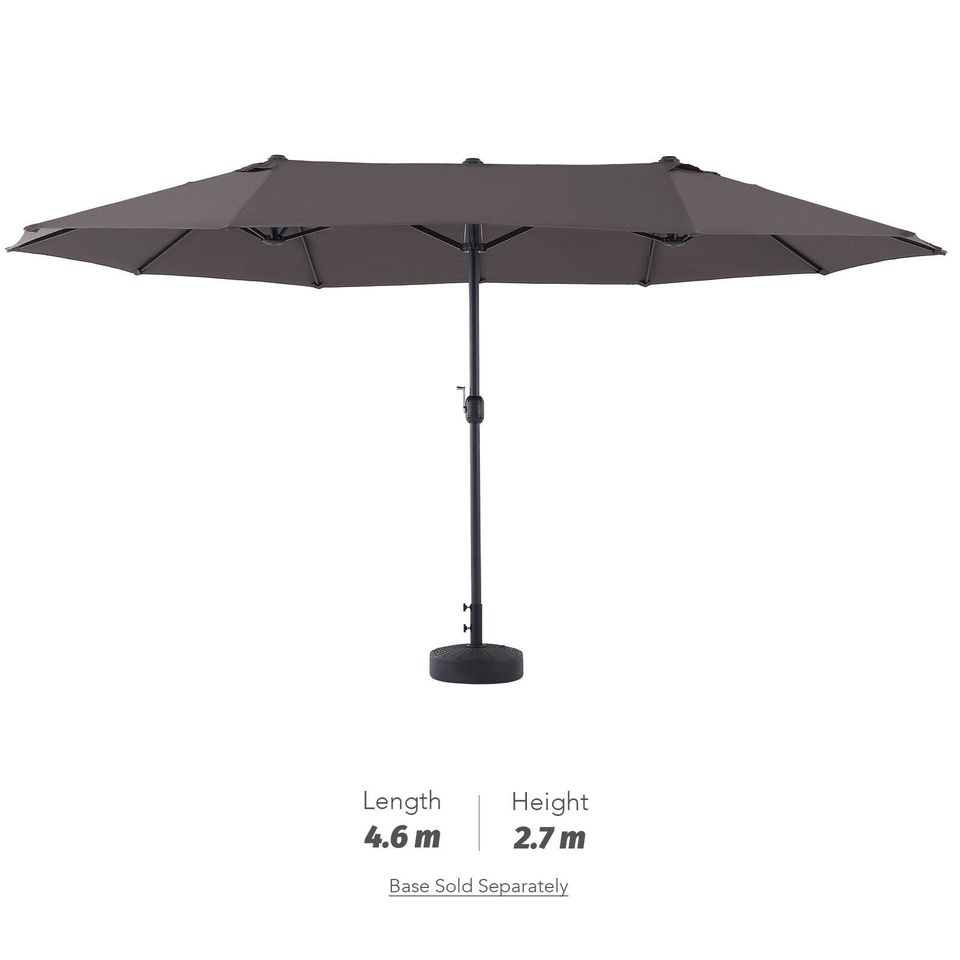 New 4.6M Garden Patio Parasol Umbrella UPF30 Sun Shade