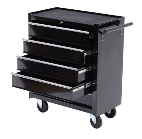 Steel 5-Drawer Tool Storage Cabinet Lockable w/ Wheels Handle 2 Keys Garage