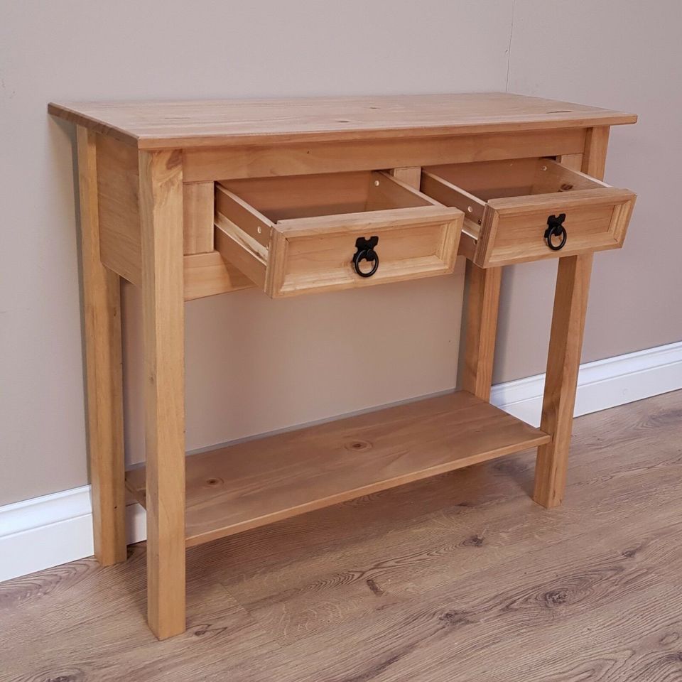 Vintage Console Table w/ 2 Drawer