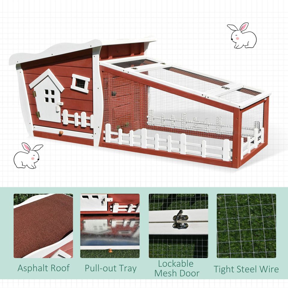 Rabbit or Small Animal House w/ Ramp and Outdoor Run