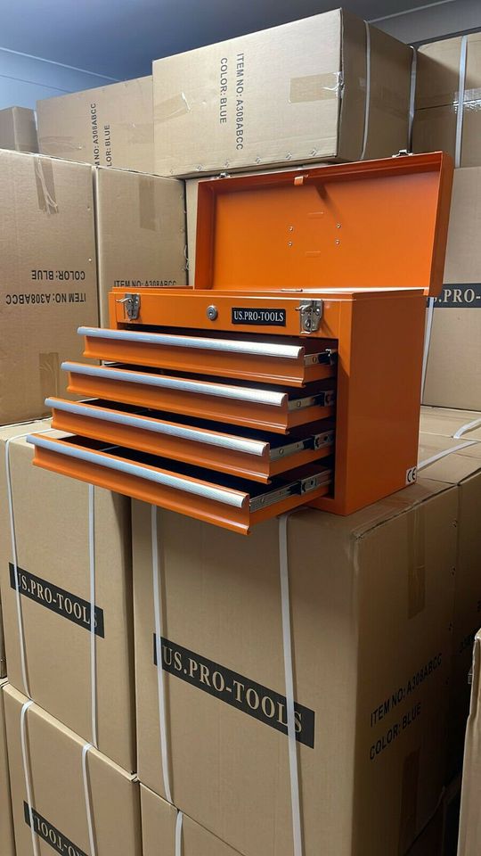 Orange Tool Box Garage Shed Workshop Chest Cabinet