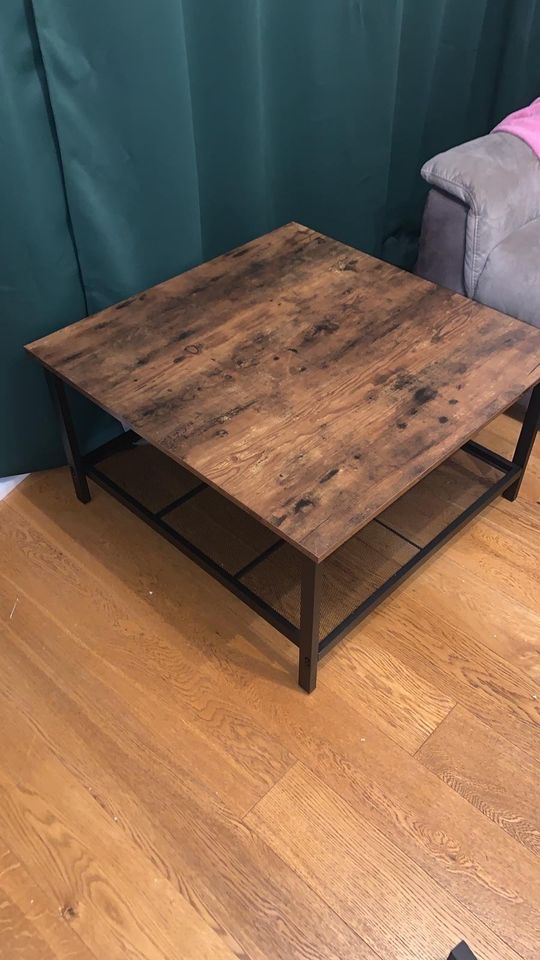 Square Coffee Dinner Drinks Table Industrial Style