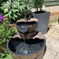Outdoor Patio Fountain 2 Tier Cascading Feature Wood