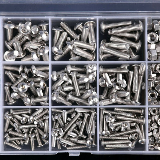 500 Pieces M3,4 and 5 Stainless Steel Hex Socket Nuts and Bolts