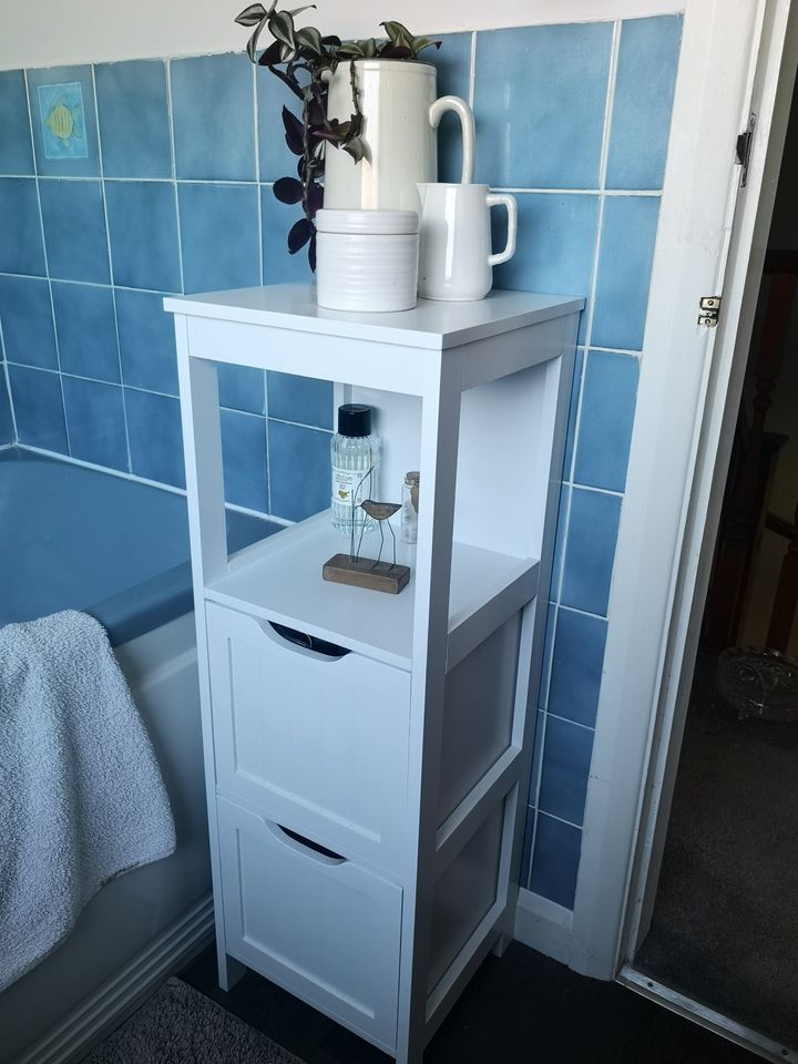 Bathroom Floor Cabinet Slim Storage Unit Toilet Cupboard