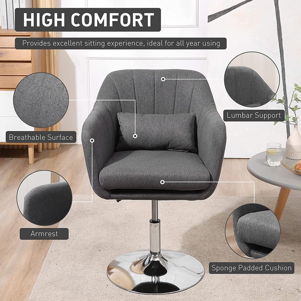 Swivel Accent Chair for Living Room Contemporary Vanity Armchair Office Gaming Seat