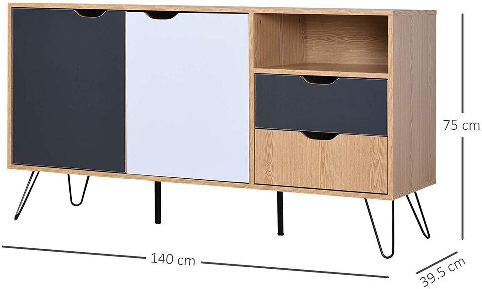 Sideboard Table Cupboard Storage 2 Drawers Cabinet