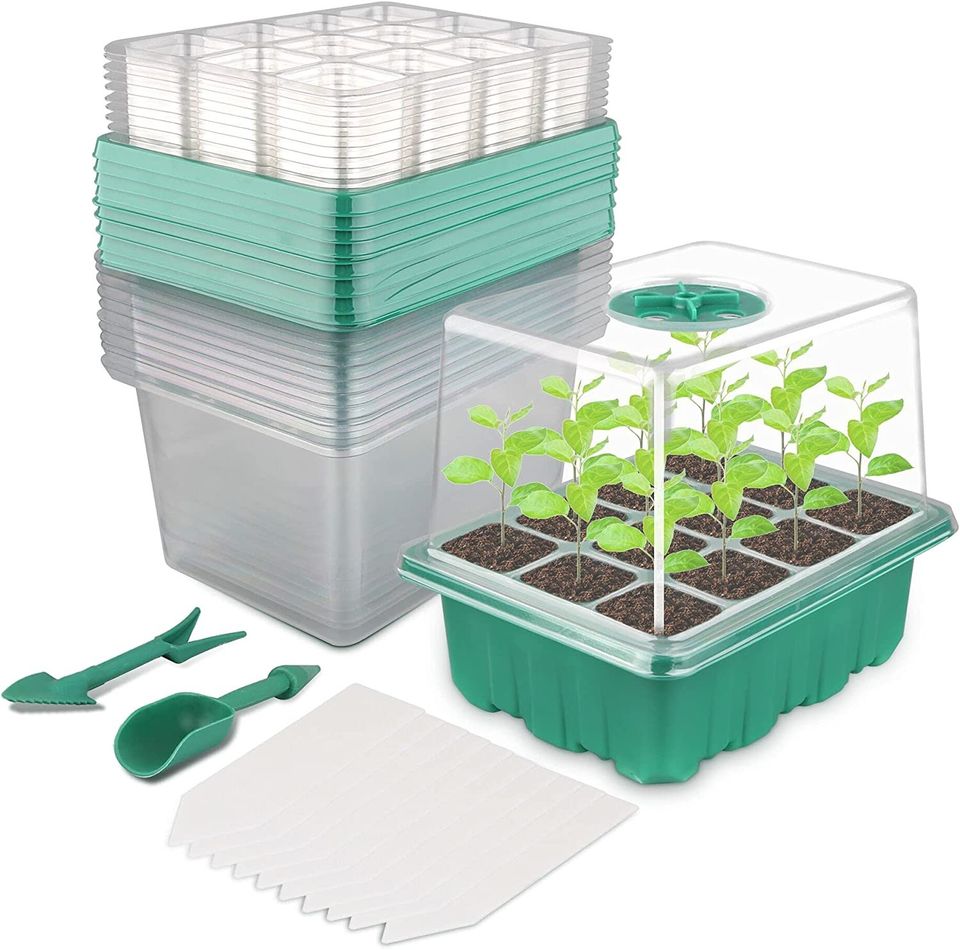 10 Pack 120 Cells NEW Seed Trays with Heightened Lids
