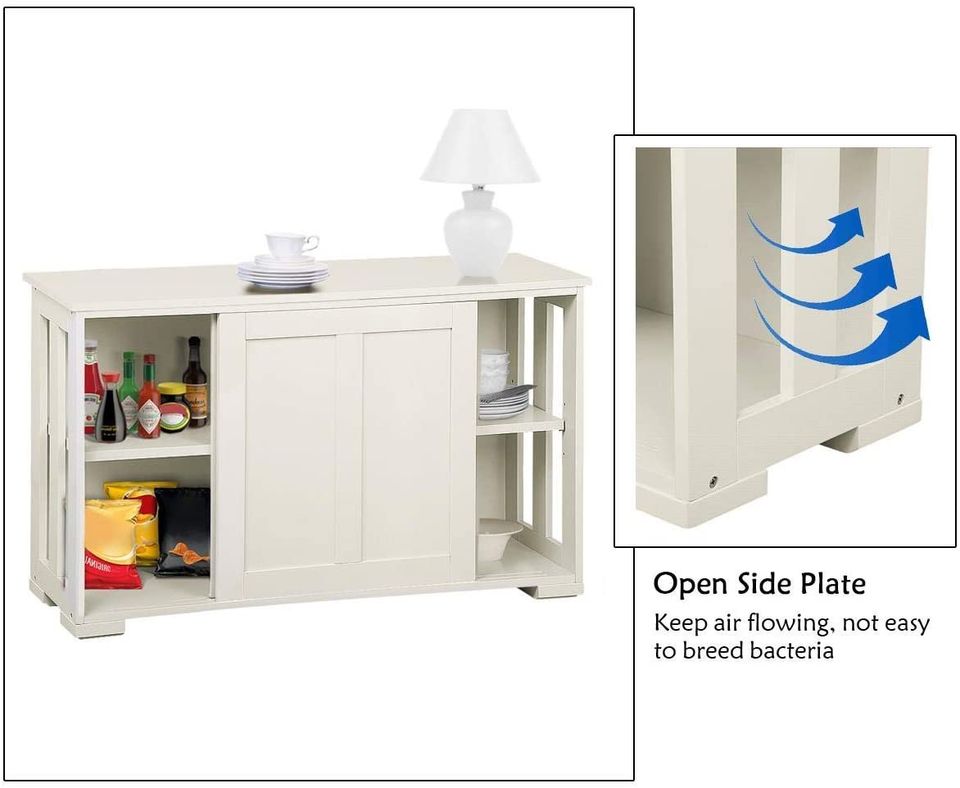 Kitchen Storage Cabinet with Sliding Door